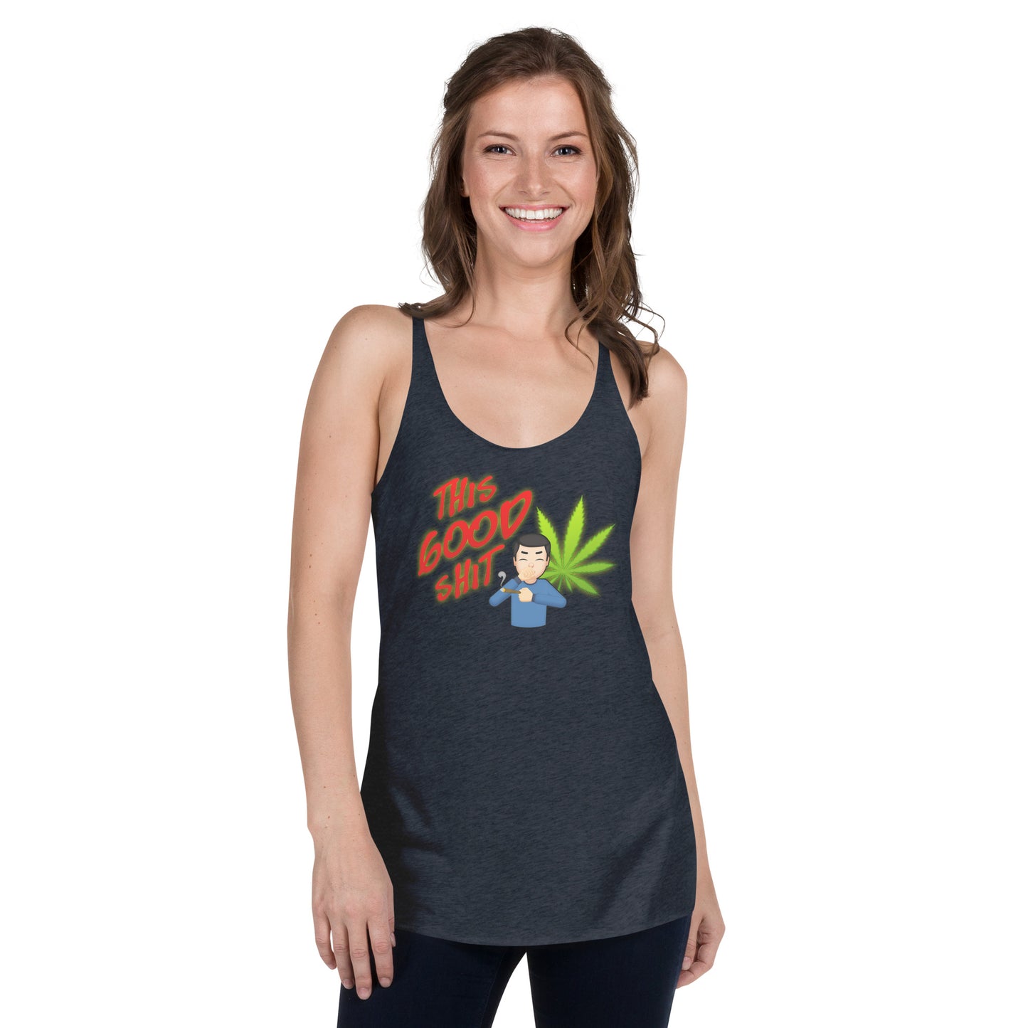 Women's Cannabis Weed Emoji Racerback Tank Top