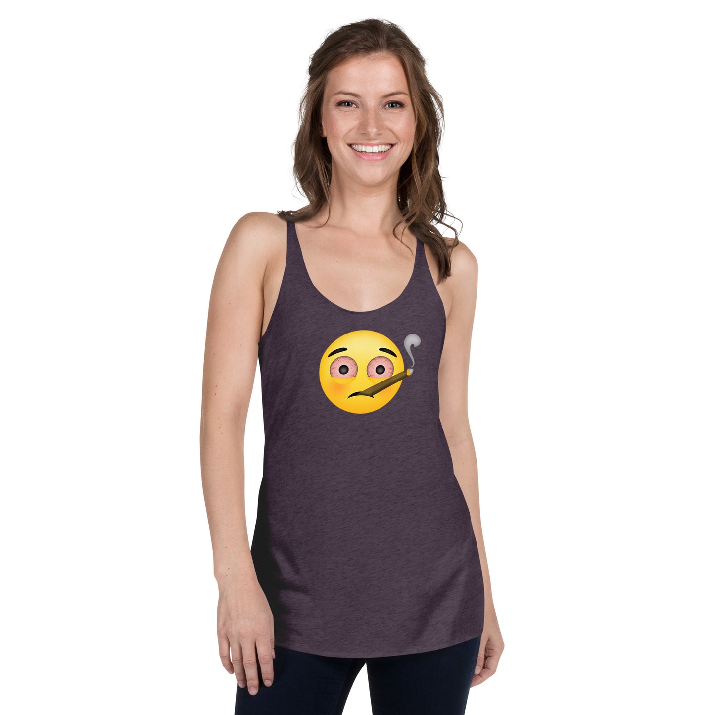 Women's Cannabis Weed Emoji Racerback Tank Top