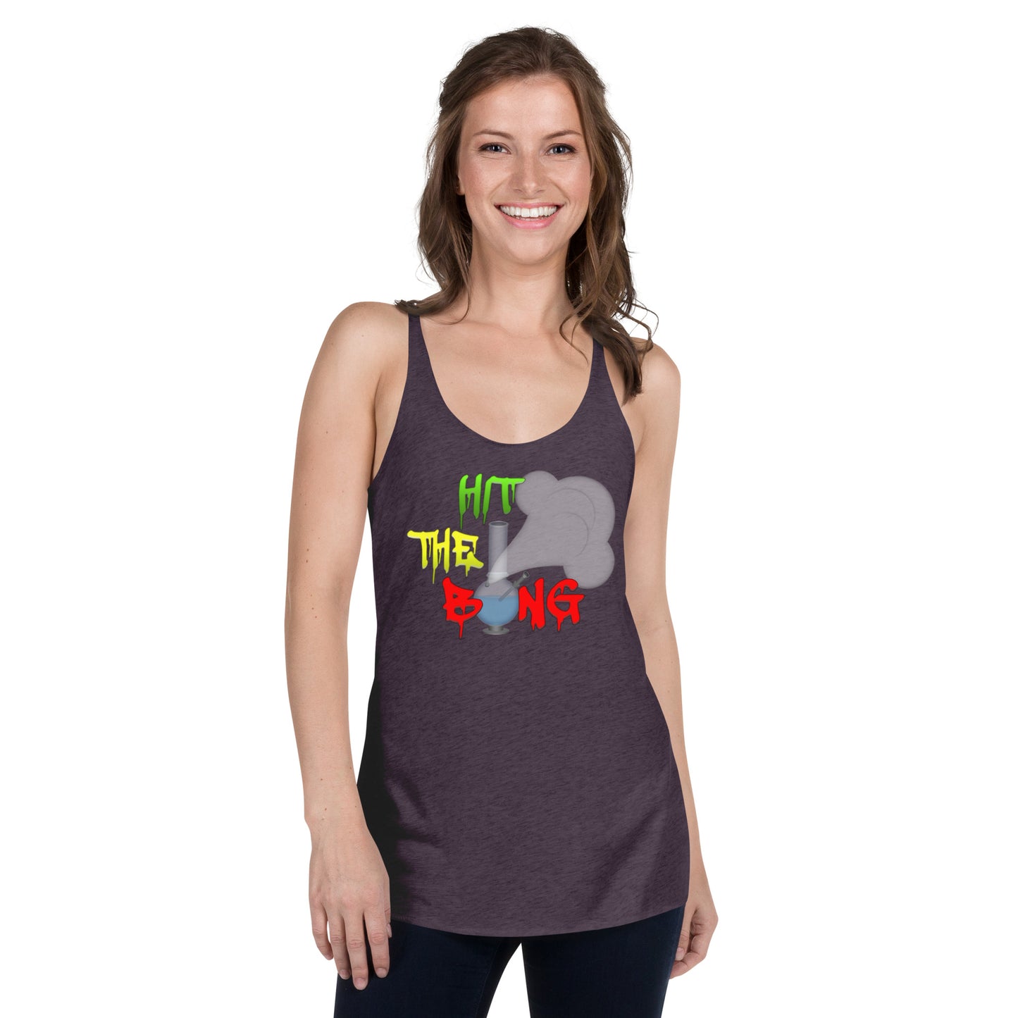 Women's Cannabis Weed Emoji Racerback Tank Top