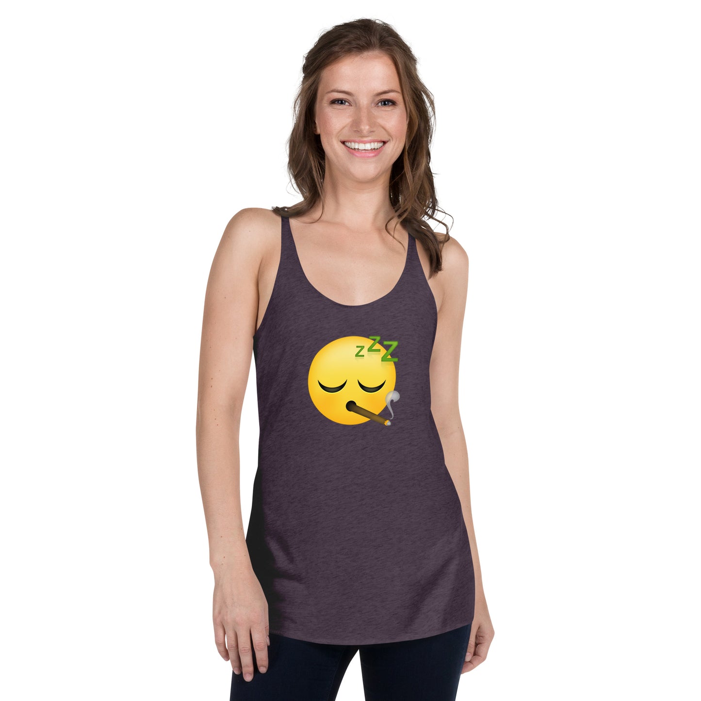 Women's Cannabis Weed Emoji Racerback Tank Top