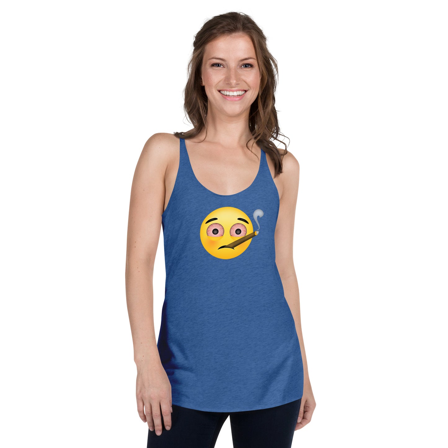 Women's Cannabis Weed Emoji Racerback Tank Top