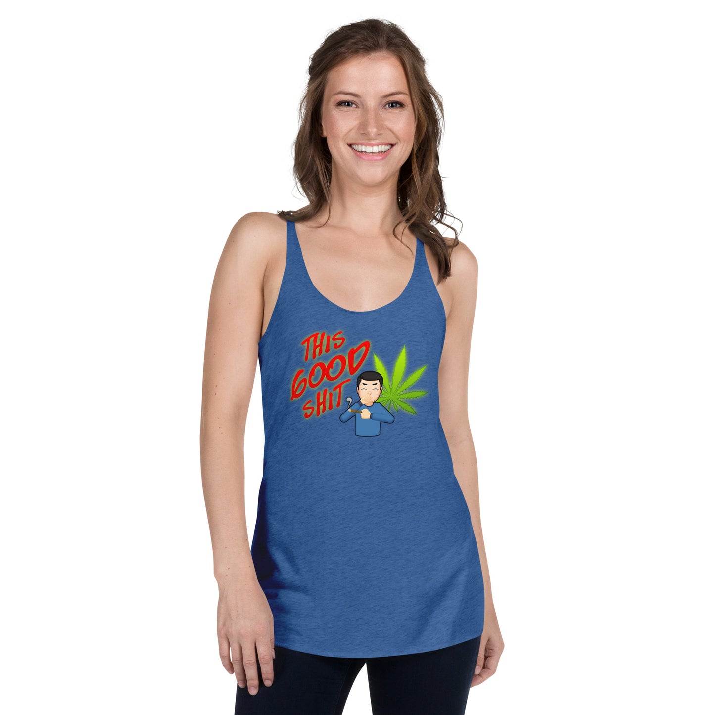 Women's Cannabis Weed Emoji Racerback Tank Top