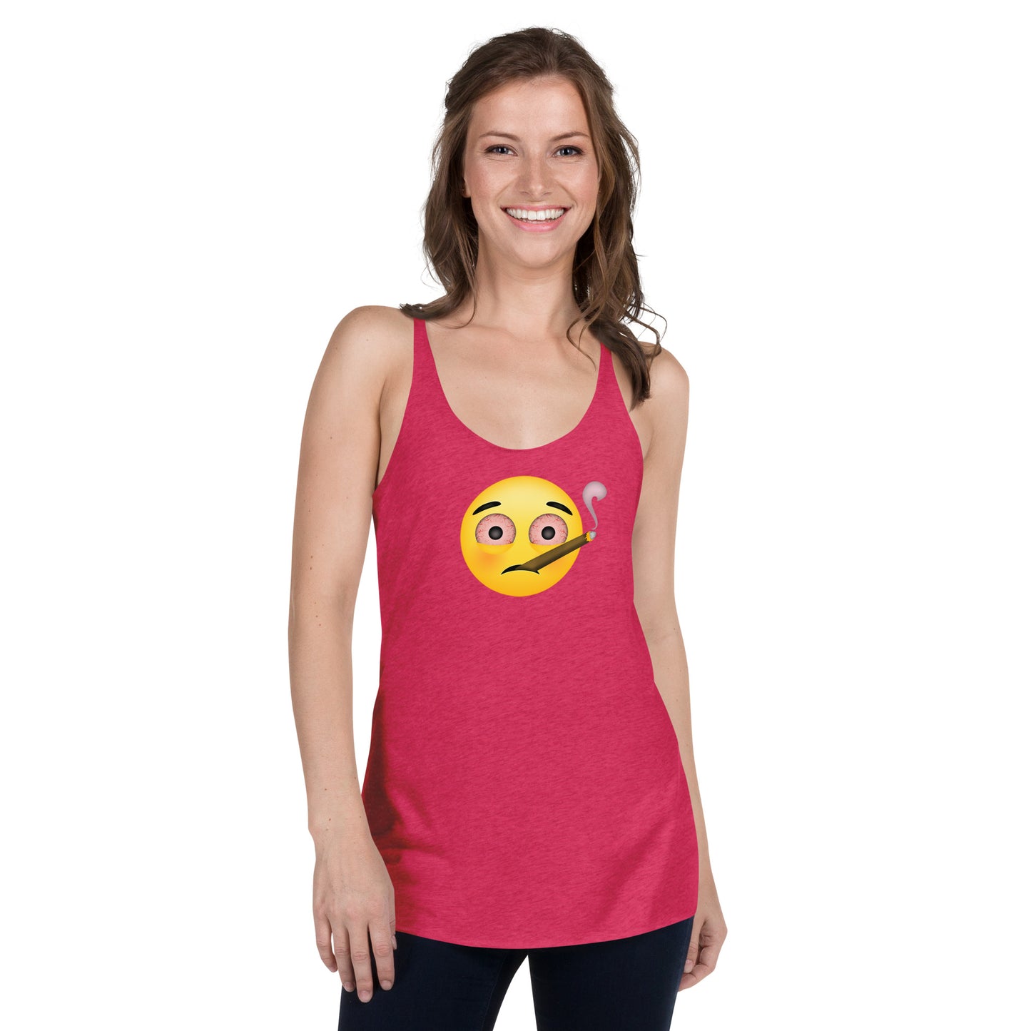 Women's Cannabis Weed Emoji Racerback Tank Top