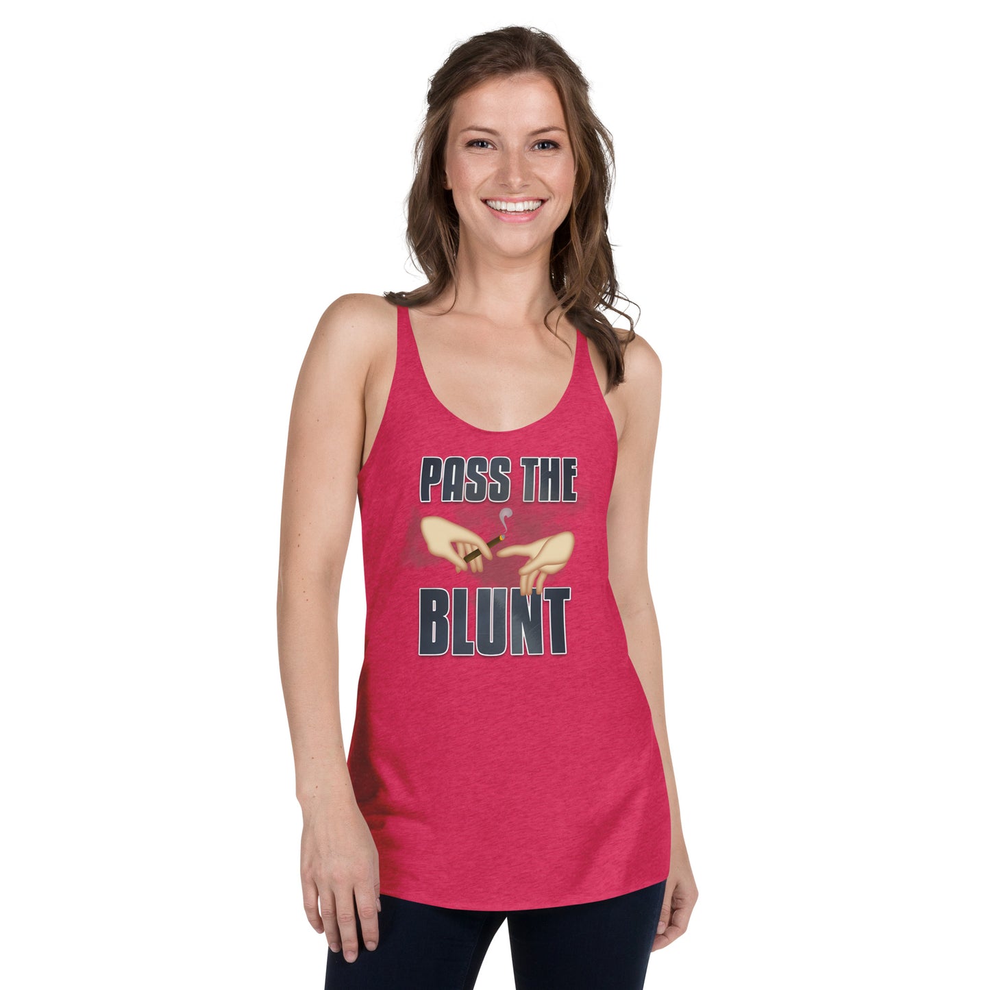 Emoji Weed Cannabis Sativa Joint Bong Dispensary Festival Fun Blunt Dispensary Tank Top For Women