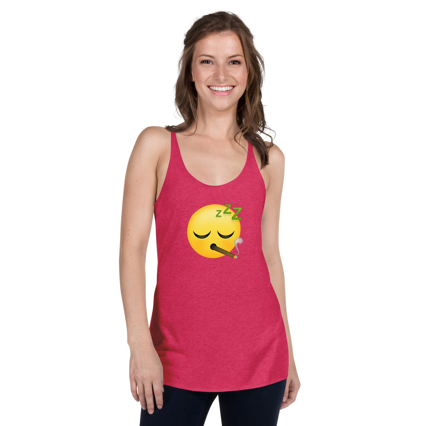 Women's Cannabis Weed Emoji Racerback Tank Top