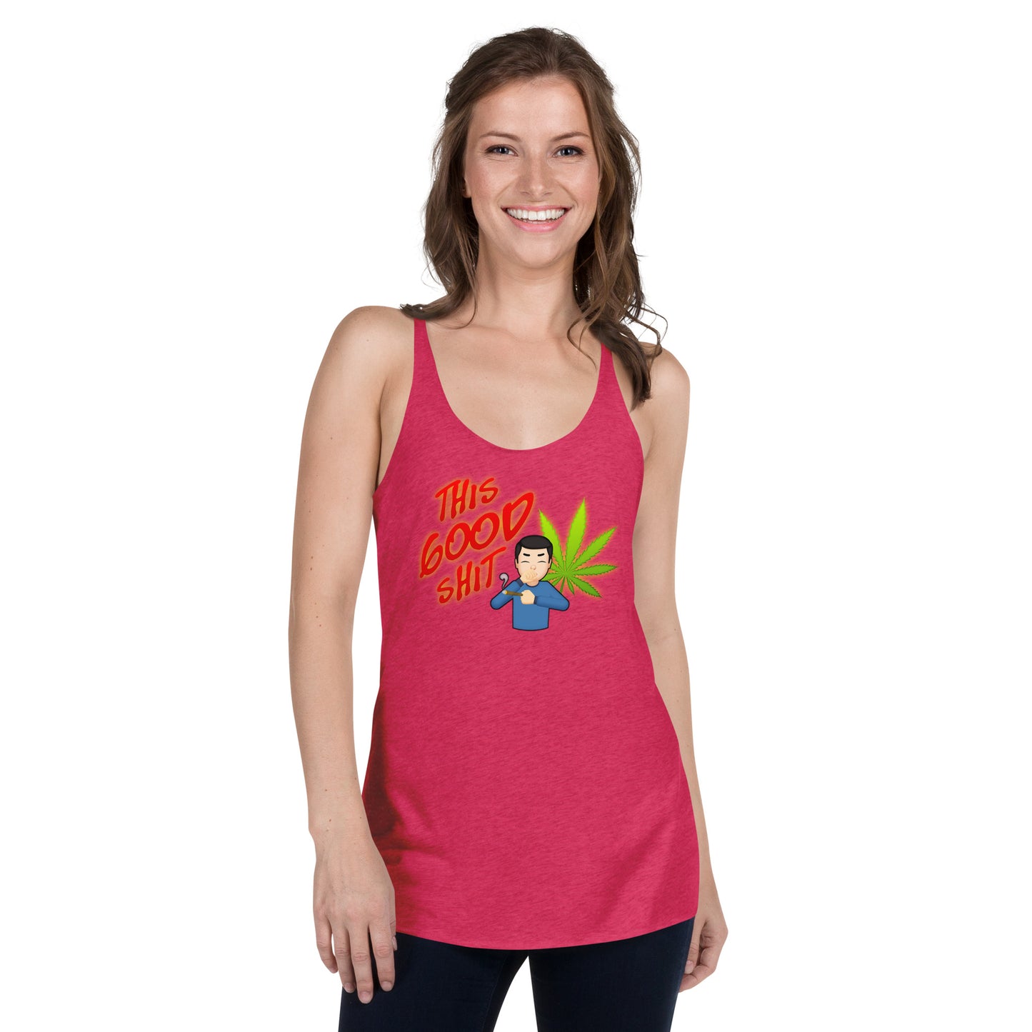 Women's Cannabis Weed Emoji Racerback Tank Top