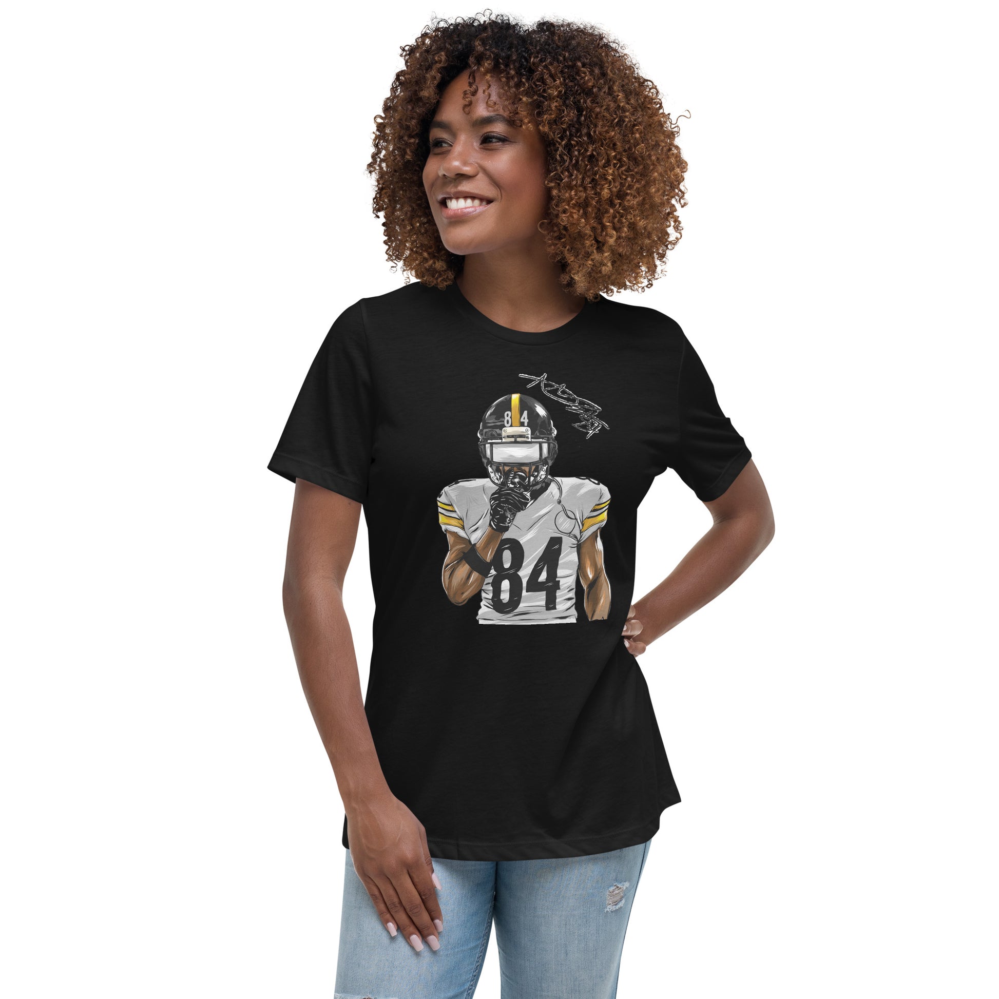 Premium Official Licensed Pittsburgh Steelers Antonio Brown NFL Tshirt For Women