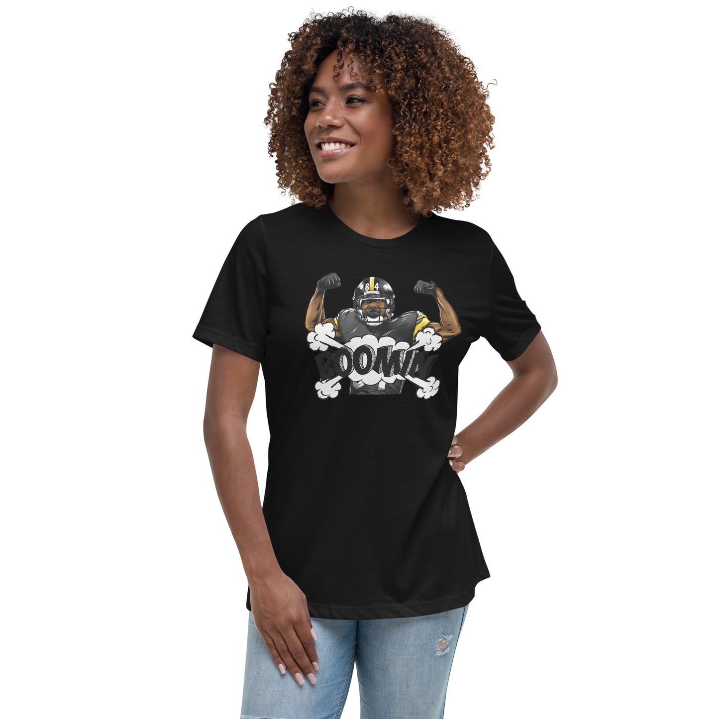 Premium Official Licensed Pittsburgh Steelers Antonio Brown NFL Tshirt For Women