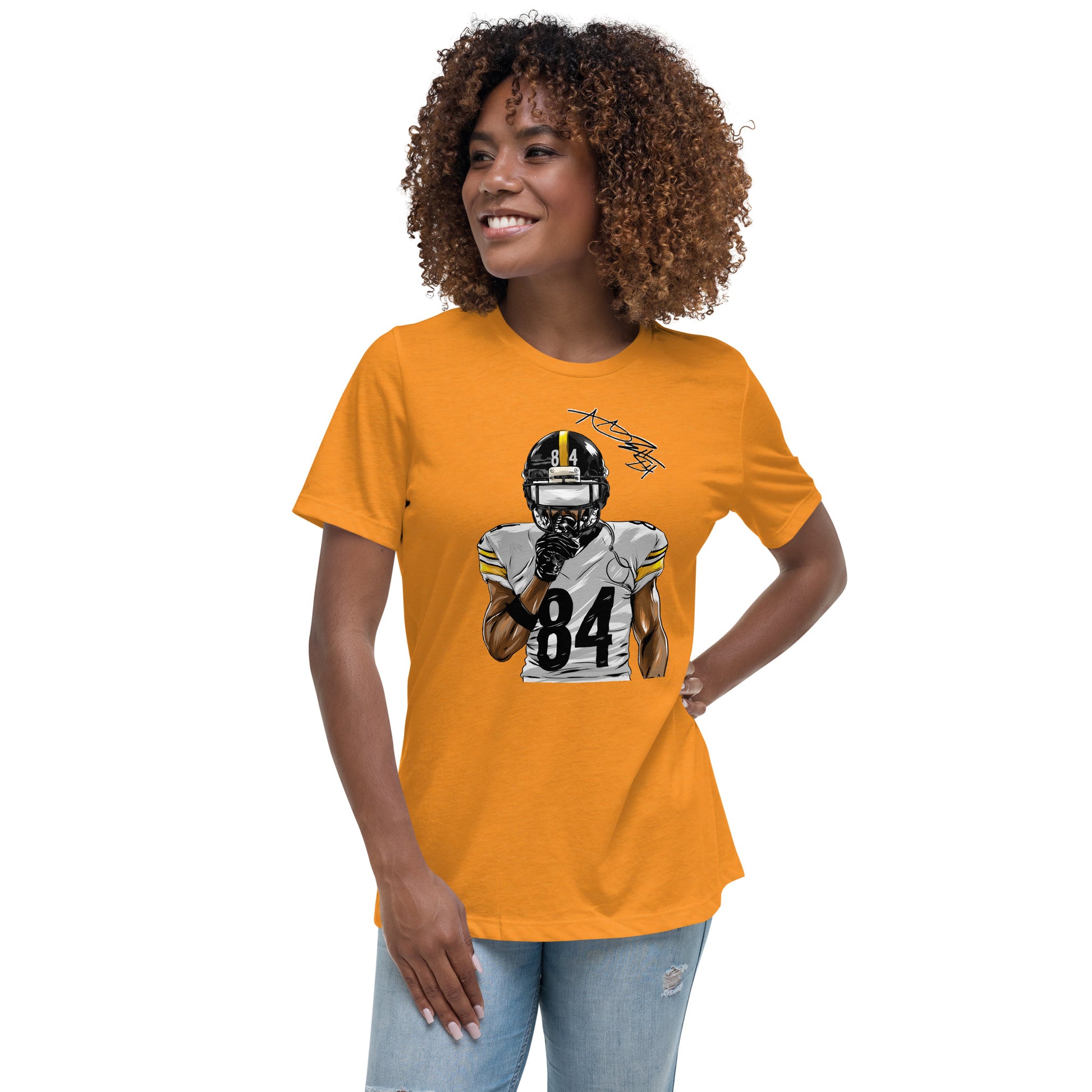 Premium Official Licensed Pittsburgh Steelers Antonio Brown NFL Tshirt For Women