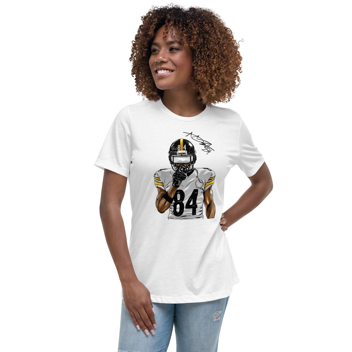 Premium Official Licensed Pittsburgh Steelers Antonio Brown NFL Tshirt For Women