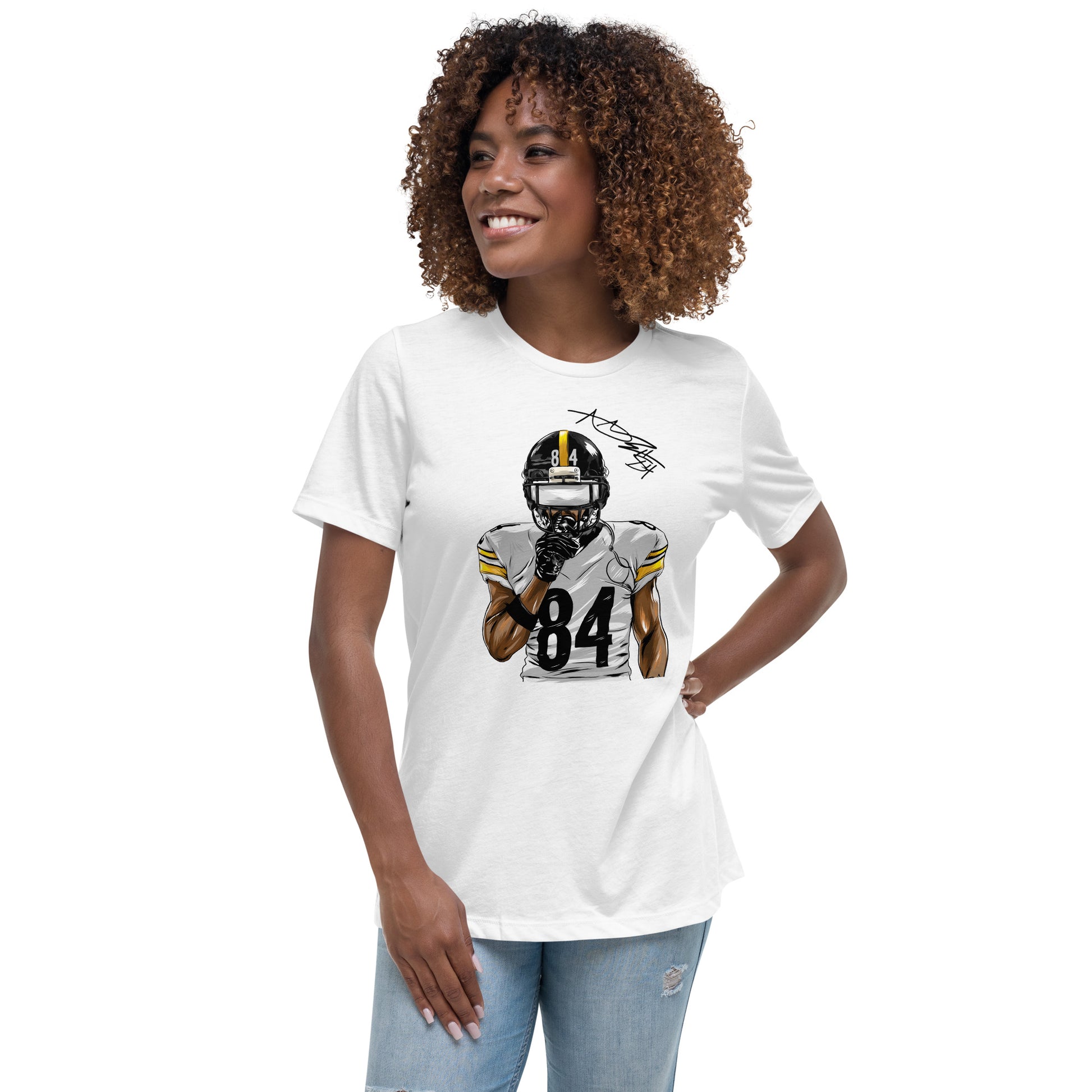 Premium Official Licensed Pittsburgh Steelers Antonio Brown NFL Tshirt For Women