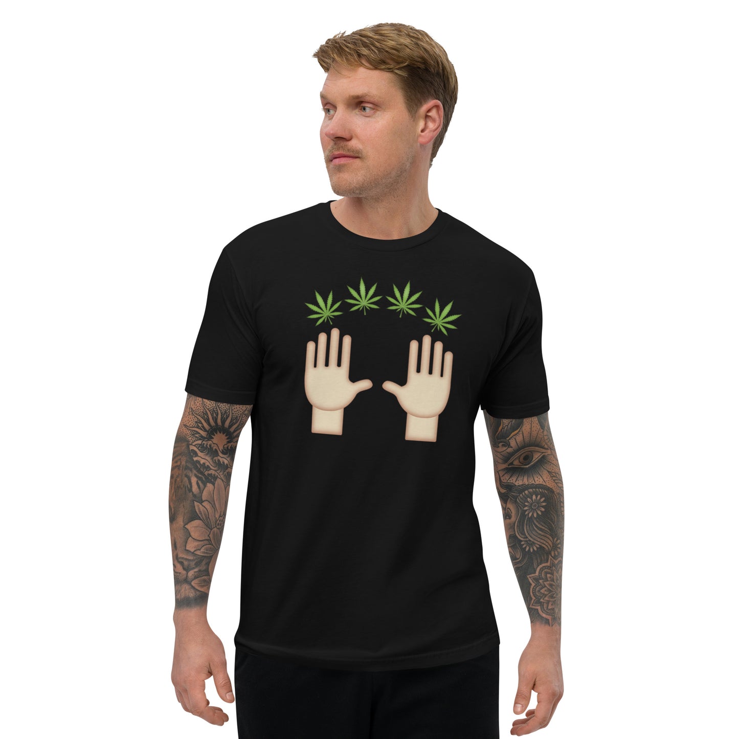 Emoji Weed Cannabis Sativa Indica Blunt Joint Bong Dispensary Festival Fun Tshirt