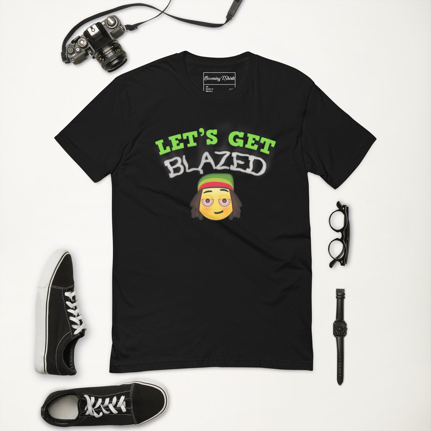 Emoji Weed Cannabis Sativa Indica Blunt Joint Bong Lets Get Blazed Tshirt