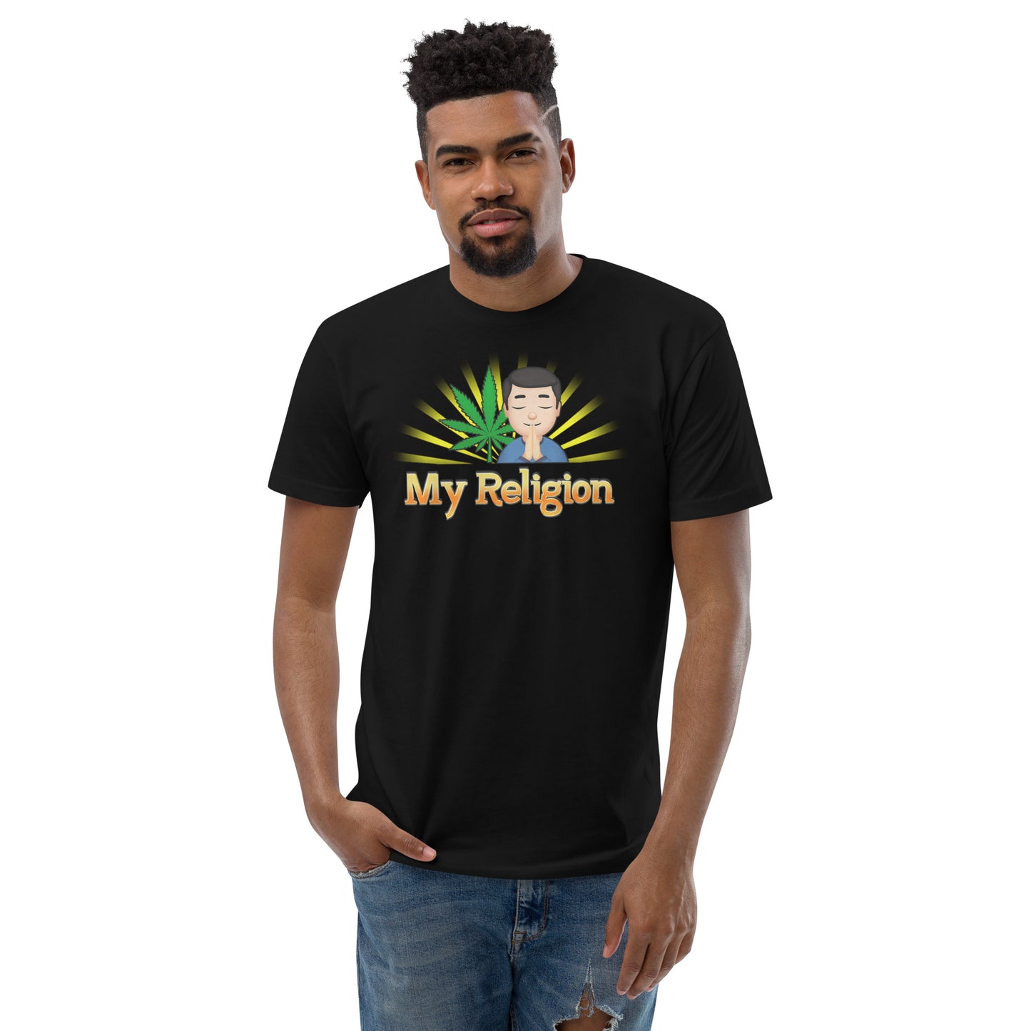 Emoji Weed Cannabis Sativa Joint Bong Dispensary Festival Fun Smoking Blunt Tshirt