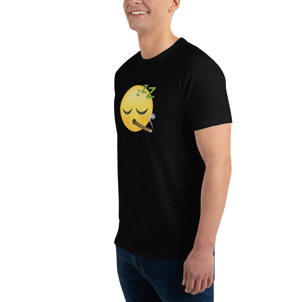 Men's Cannabis Weed Emoji Fitted T-Shirt