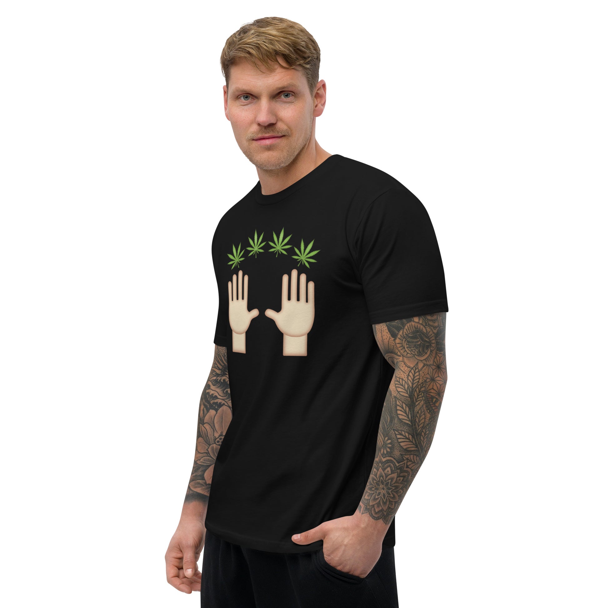 Emoji Weed Cannabis Sativa Indica Blunt Joint Bong Dispensary Festival Fun Tshirt