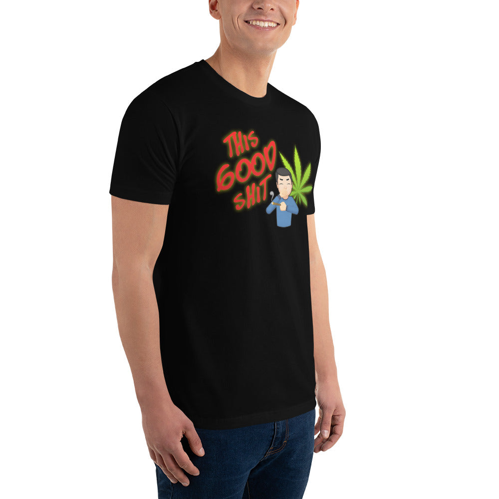 Men's Cannabis Weed Emoji Fitted T-Shirt