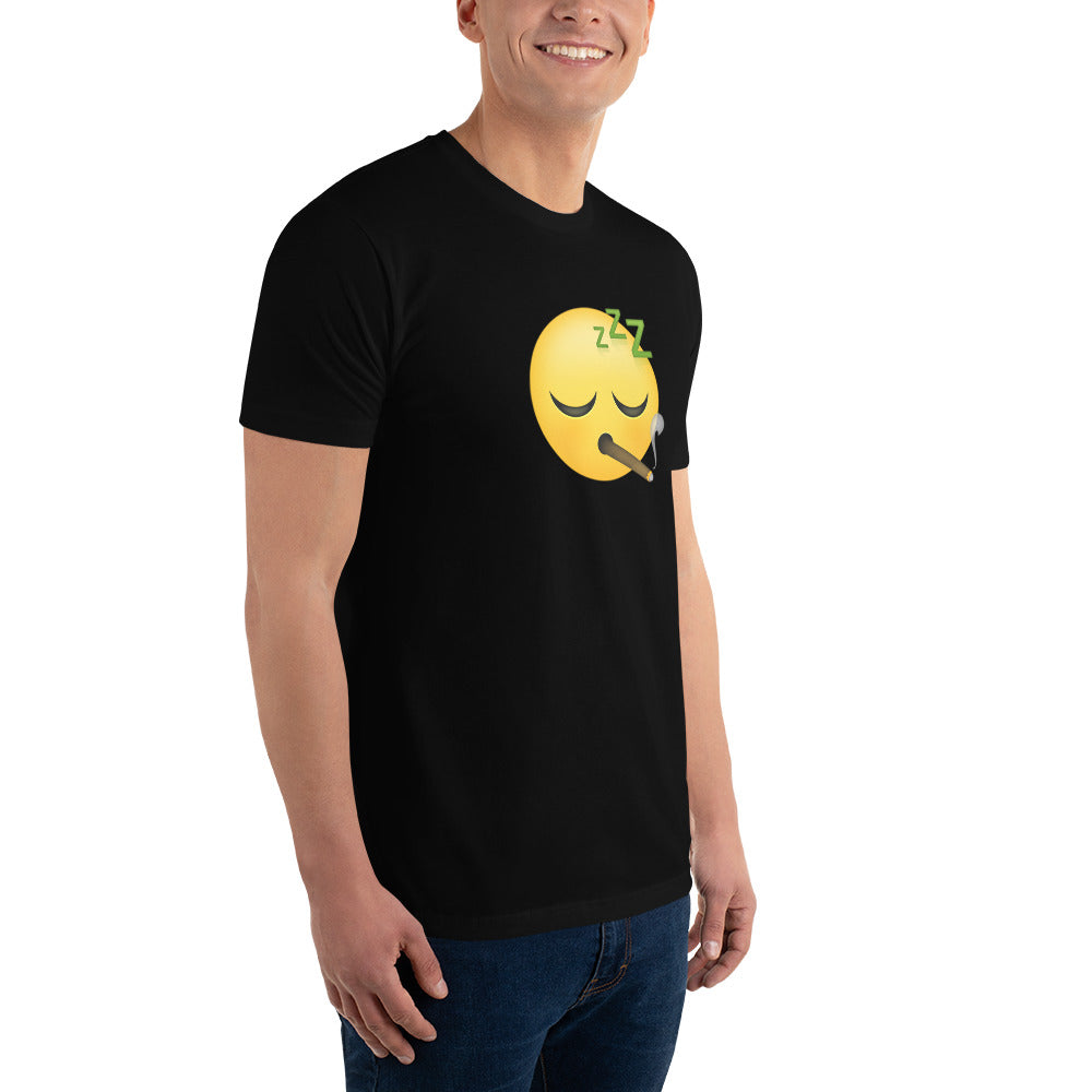 Men's Cannabis Weed Emoji Fitted T-Shirt