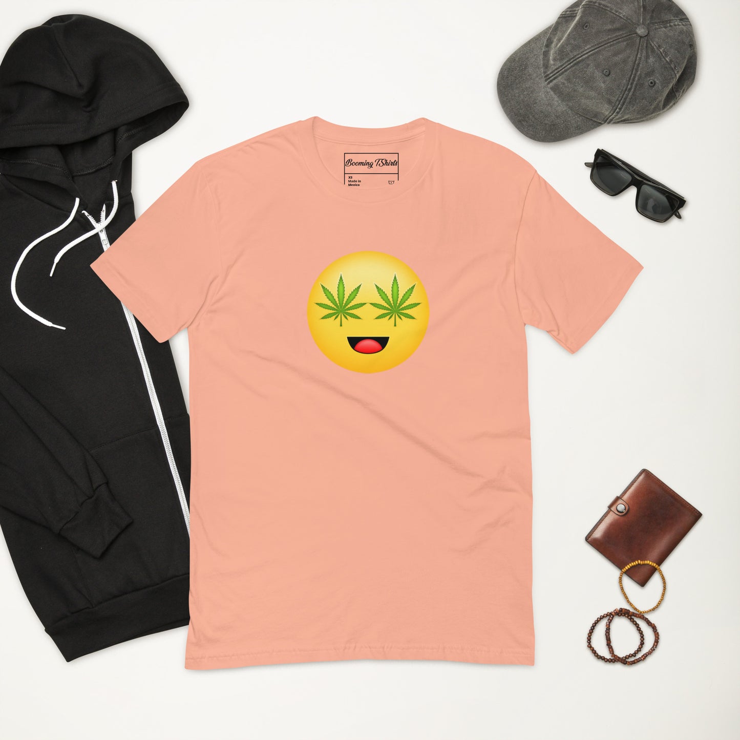 Emoji Weed Cannabis Sativa Indica Blunt Joint Bong Dispensary Festival Fun Tshirt