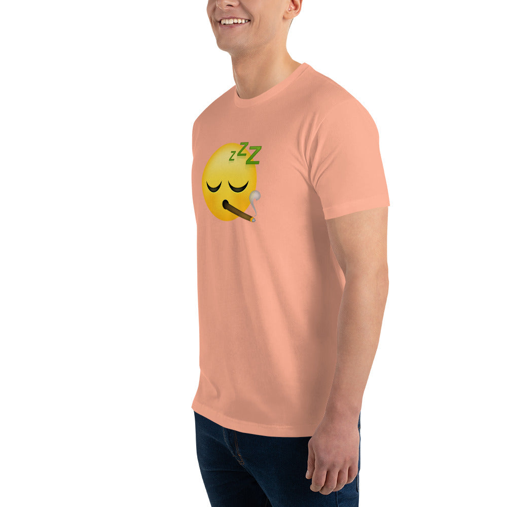 Men's Cannabis Weed Emoji Fitted T-Shirt