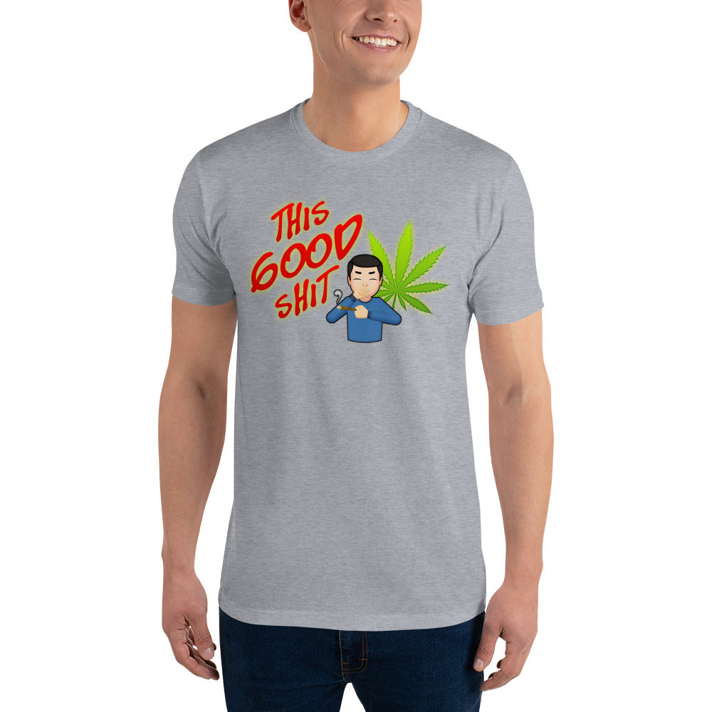 Men's Cannabis Weed Emoji Fitted T-Shirt