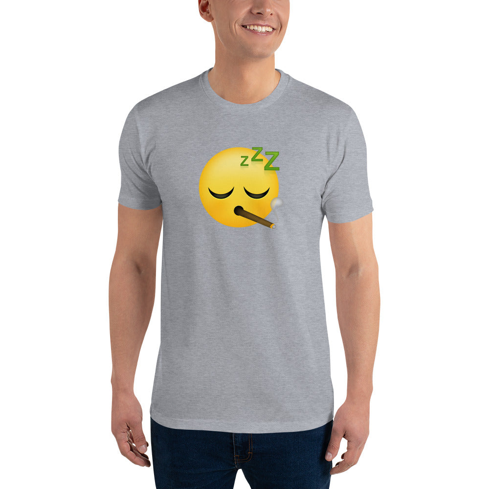 Men's Cannabis Weed Emoji Fitted T-Shirt