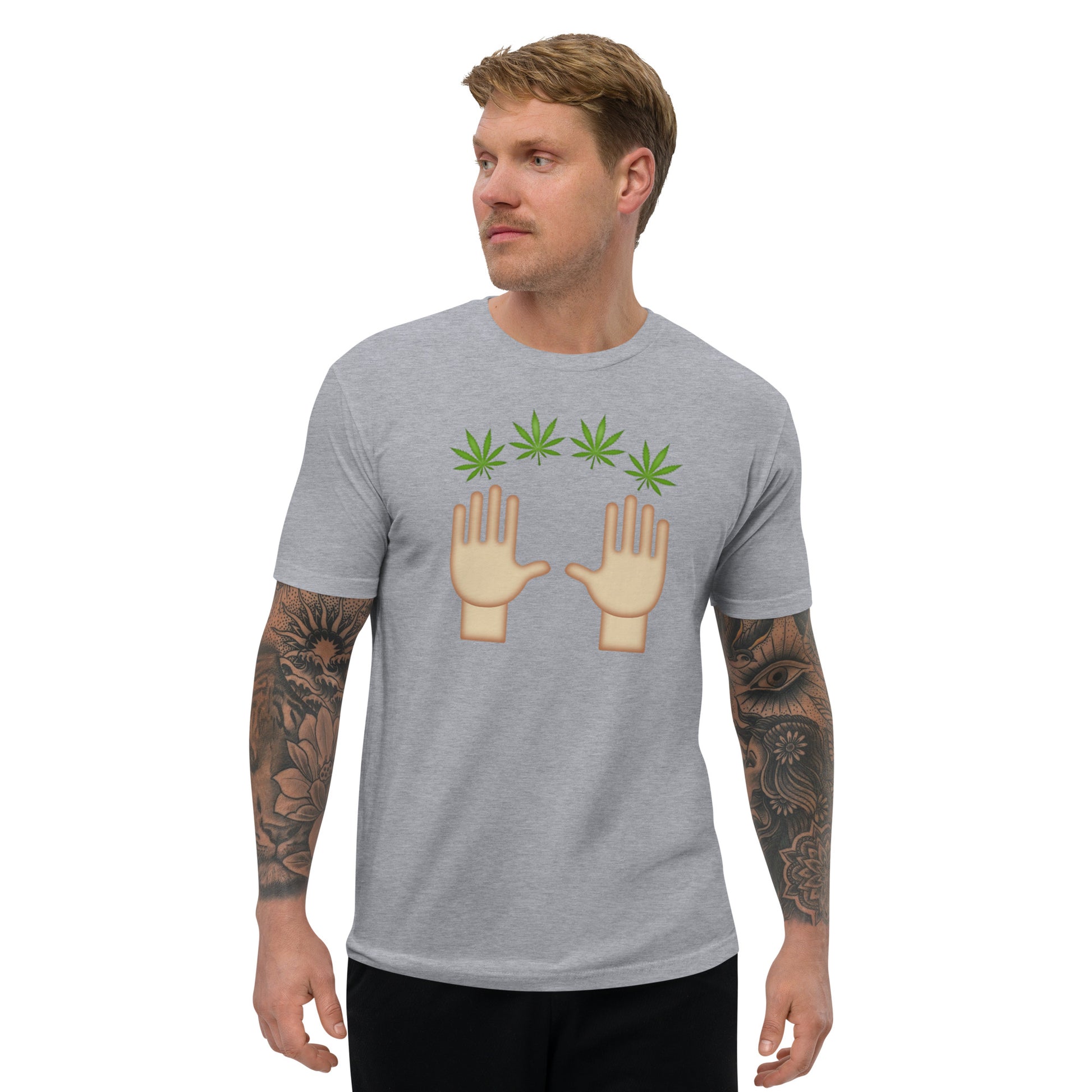 Emoji Weed Cannabis Sativa Indica Blunt Joint Bong Dispensary Festival Fun Tshirt