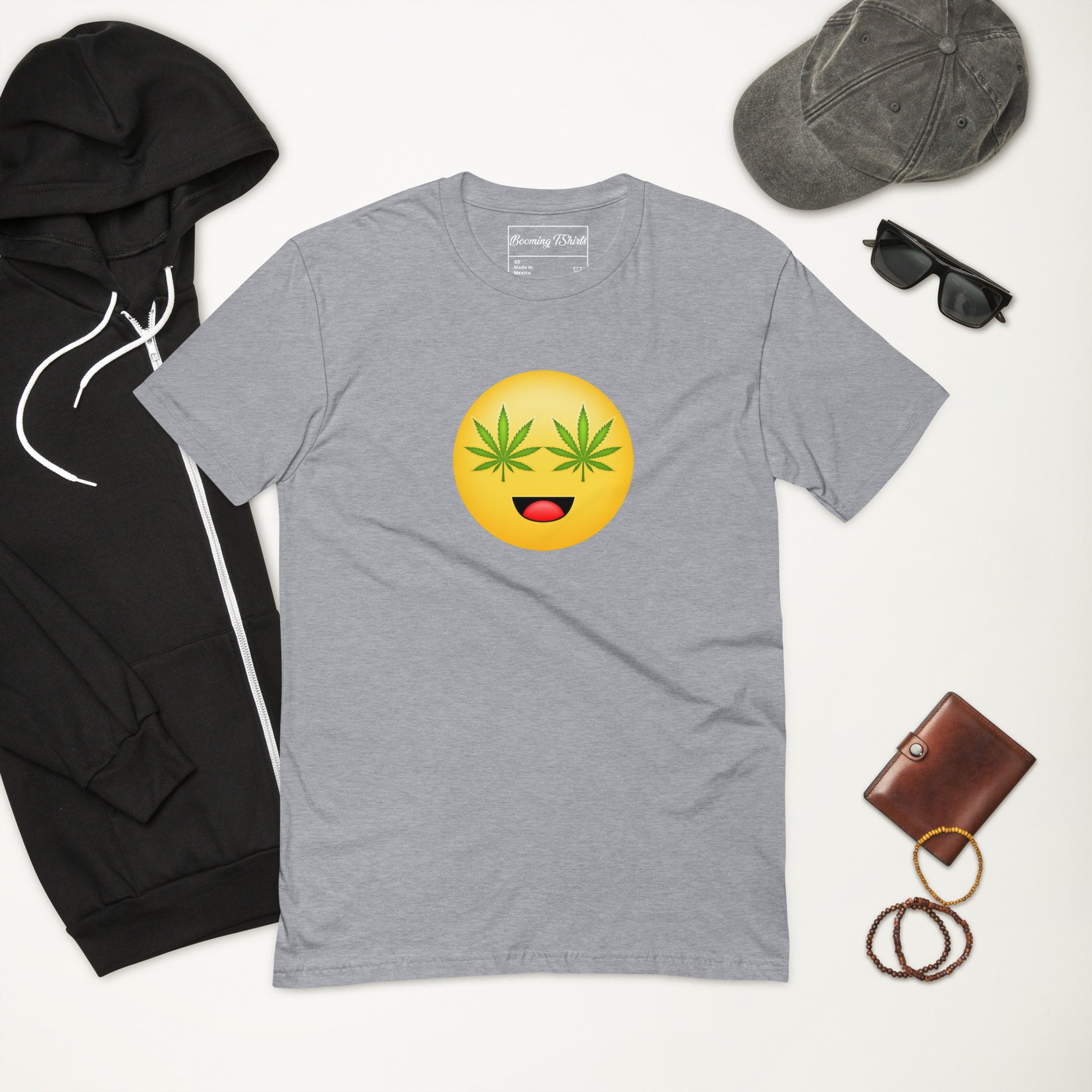 Emoji Weed Cannabis Sativa Indica Blunt Joint Bong Dispensary Festival Fun Tshirt