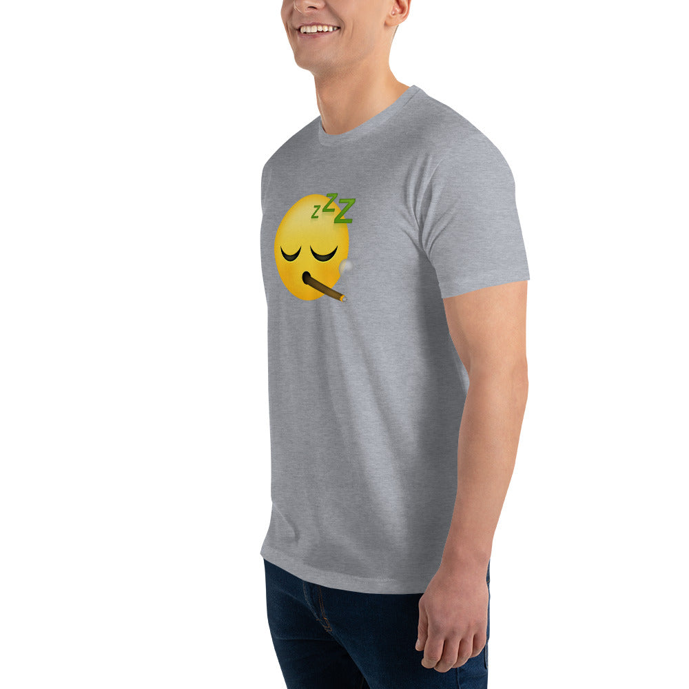 Men's Cannabis Weed Emoji Fitted T-Shirt