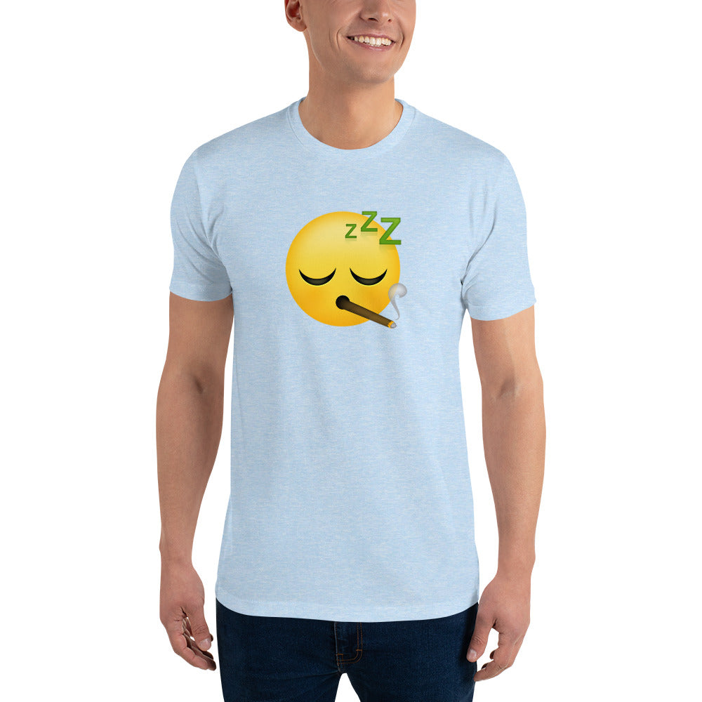 Men's Cannabis Weed Emoji Fitted T-Shirt