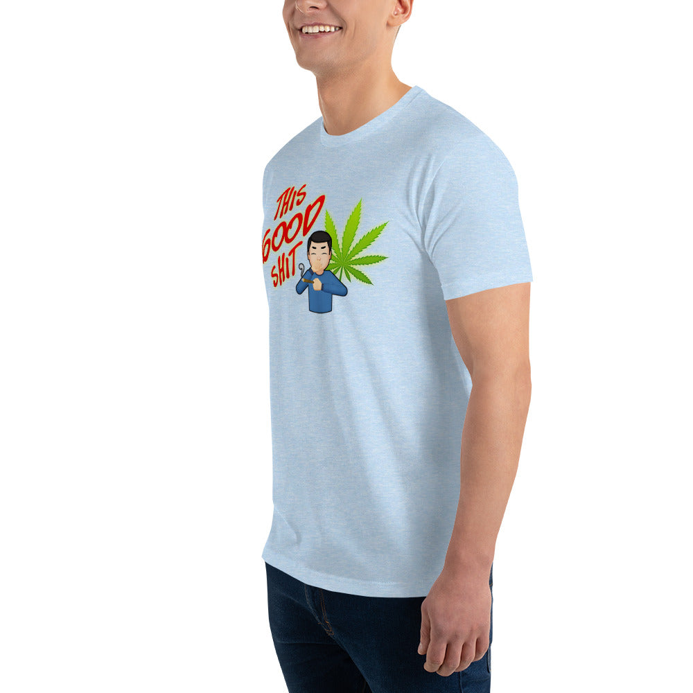 Men's Cannabis Weed Emoji Fitted T-Shirt