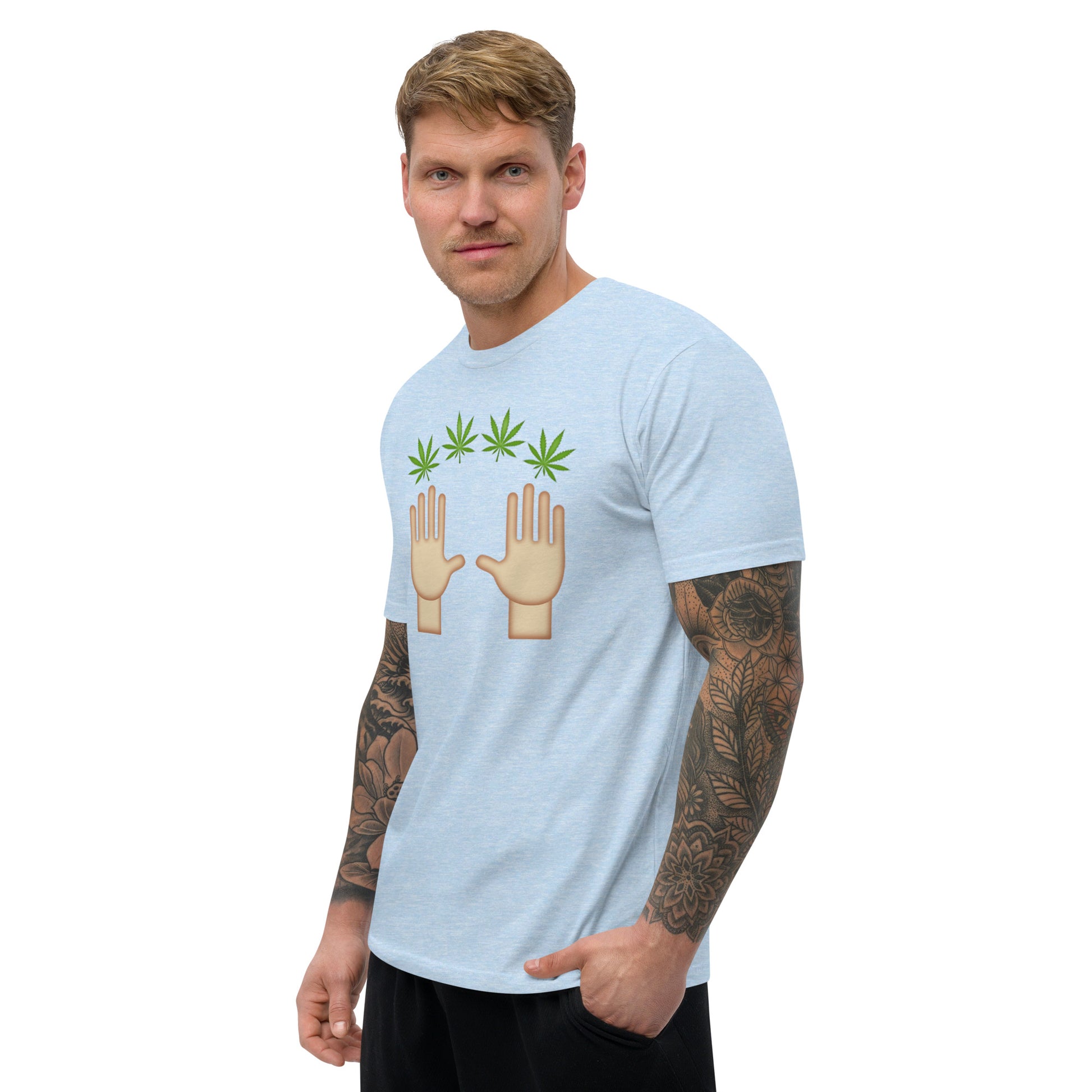 Emoji Weed Cannabis Sativa Indica Blunt Joint Bong Dispensary Festival Fun Tshirt