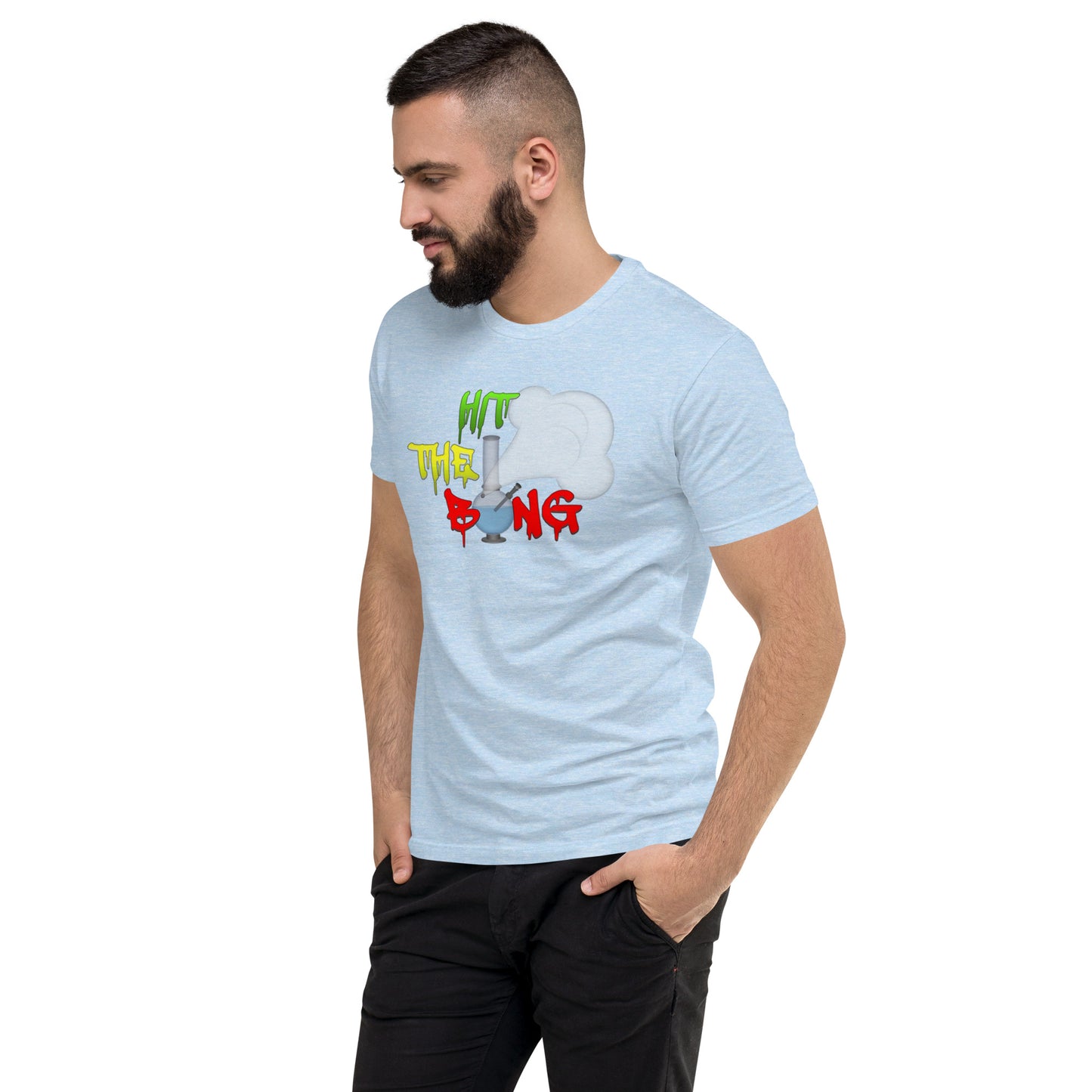 Men's Cannabis Weed Emoji Fitted T-Shirt