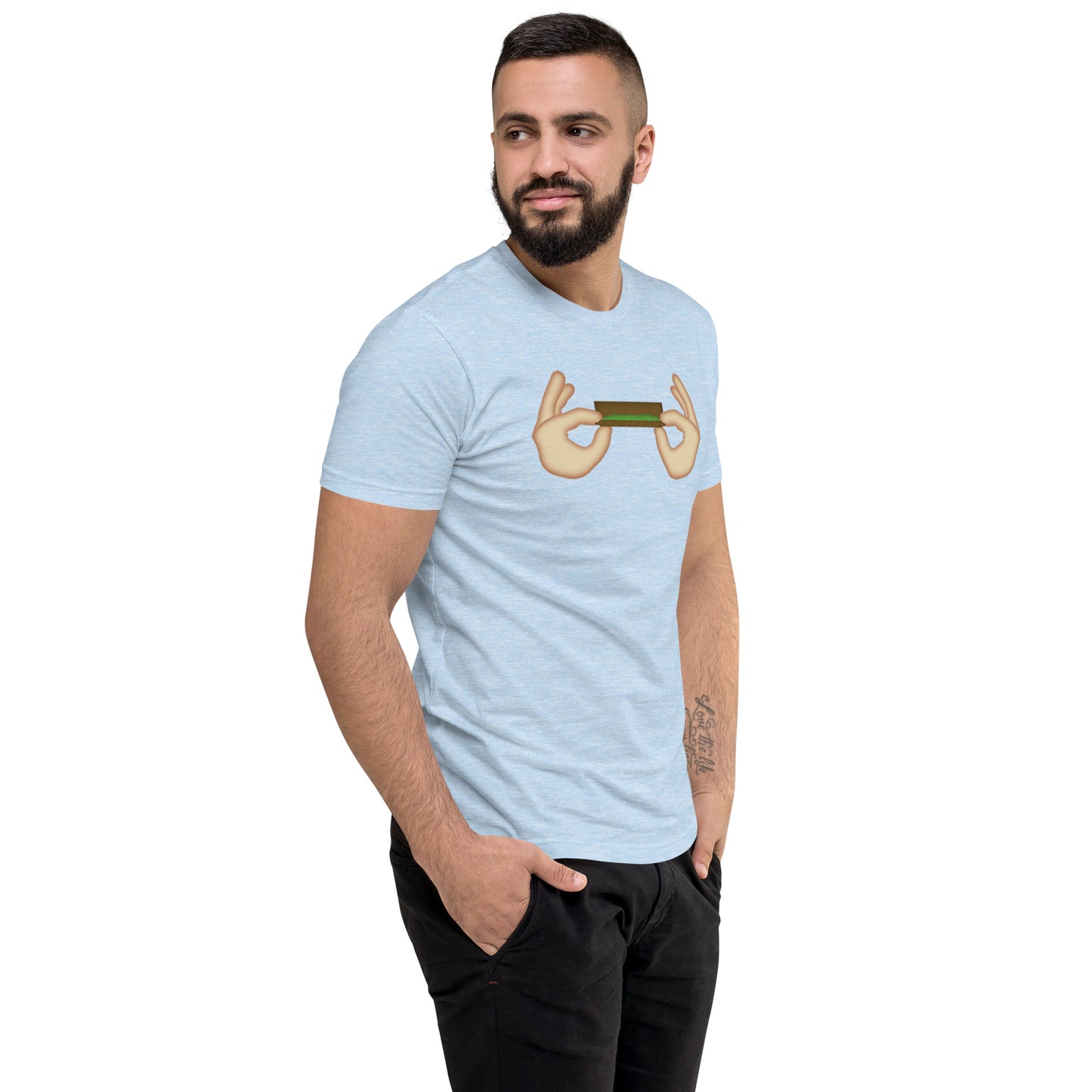 Men's Cannabis Weed Emoji Fitted T-Shirt