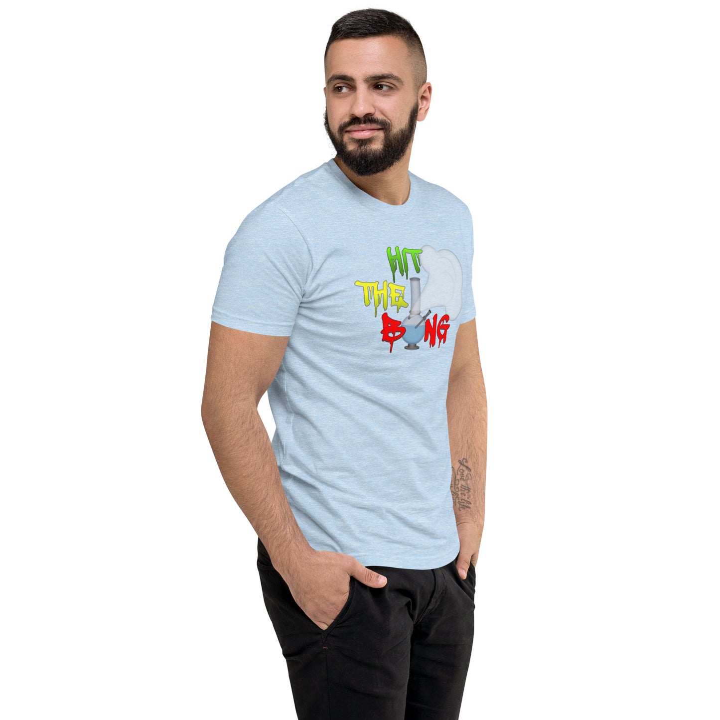 Men's Cannabis Weed Emoji Fitted T-Shirt