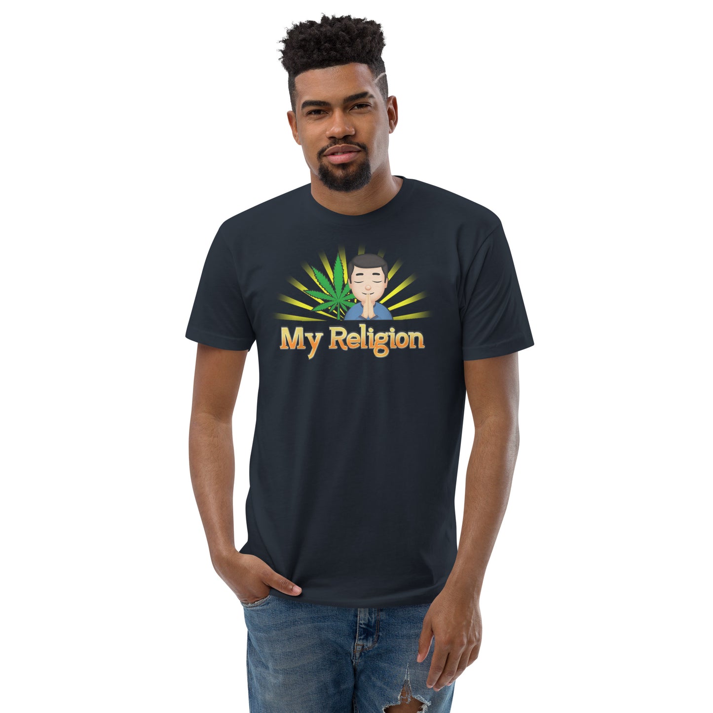 Emoji Weed Cannabis Sativa Joint Bong Dispensary Festival Fun Smoking Blunt Tshirt