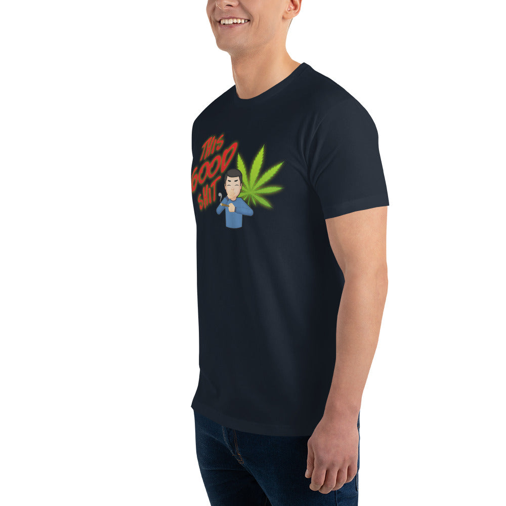 Men's Cannabis Weed Emoji Fitted T-Shirt