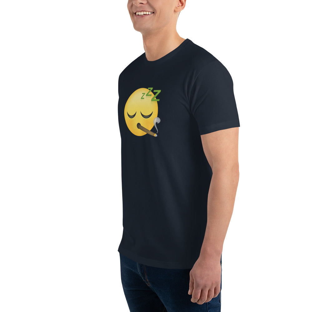 Men's Cannabis Weed Emoji Fitted T-Shirt