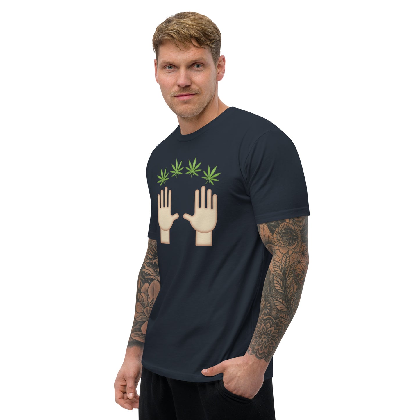 Emoji Weed Cannabis Sativa Indica Blunt Joint Bong Dispensary Festival Fun Tshirt