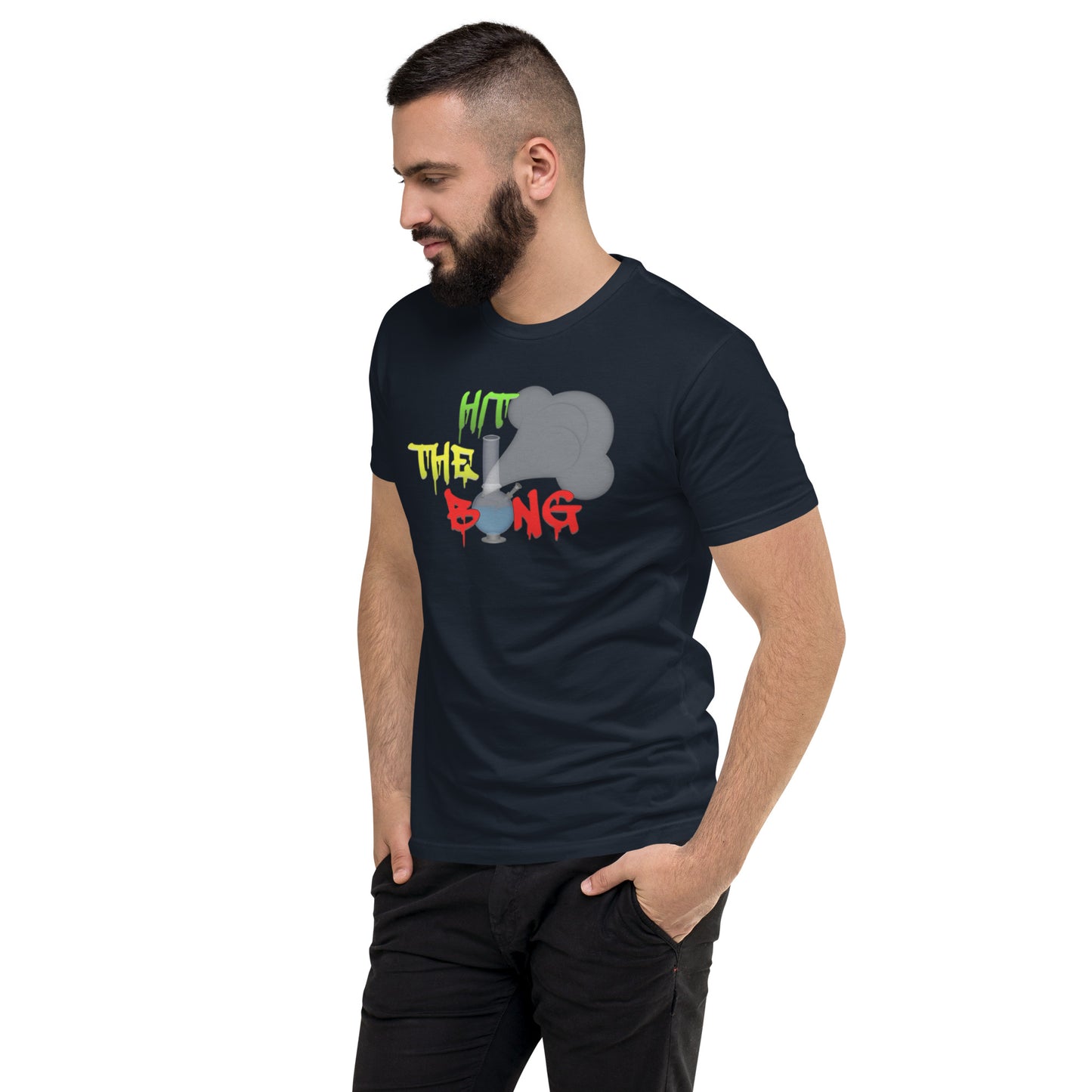 Men's Cannabis Weed Emoji Fitted T-Shirt