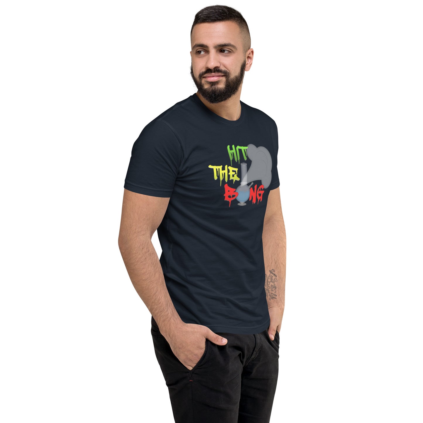 Men's Cannabis Weed Emoji Fitted T-Shirt