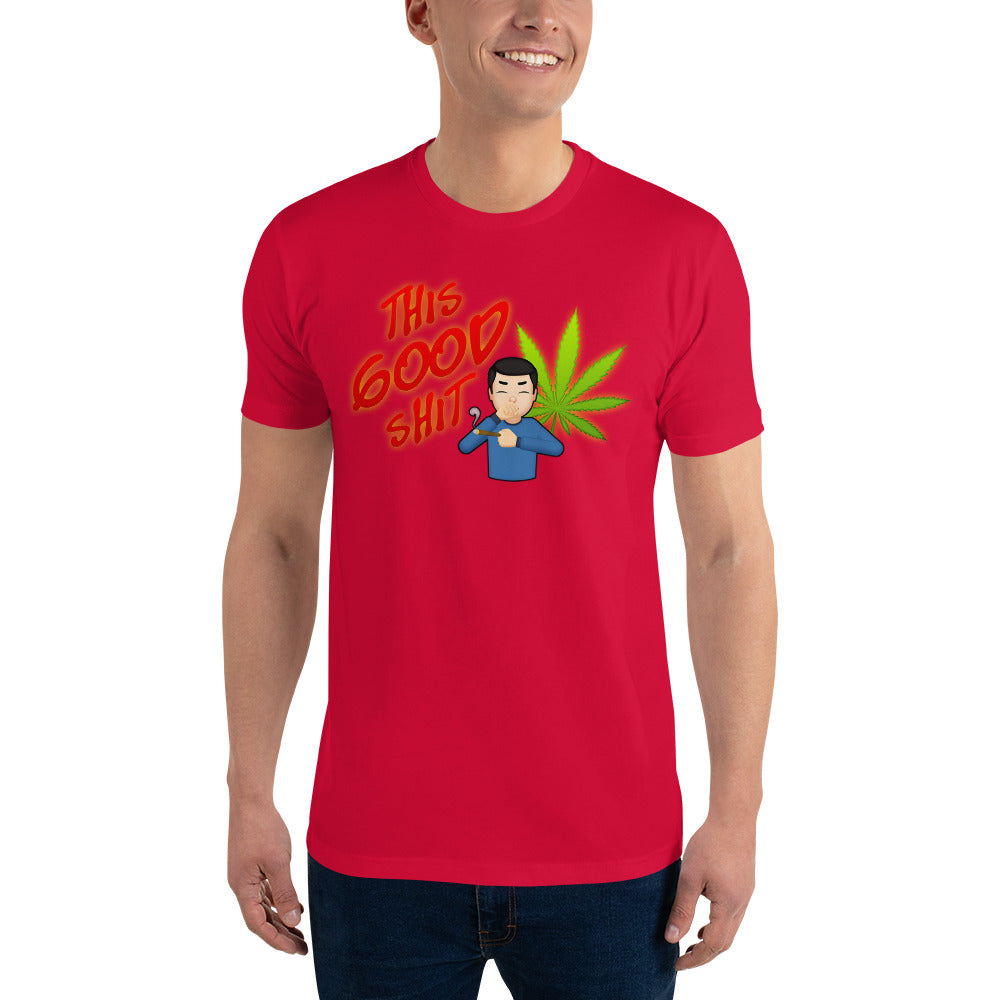 Men's Cannabis Weed Emoji Fitted T-Shirt