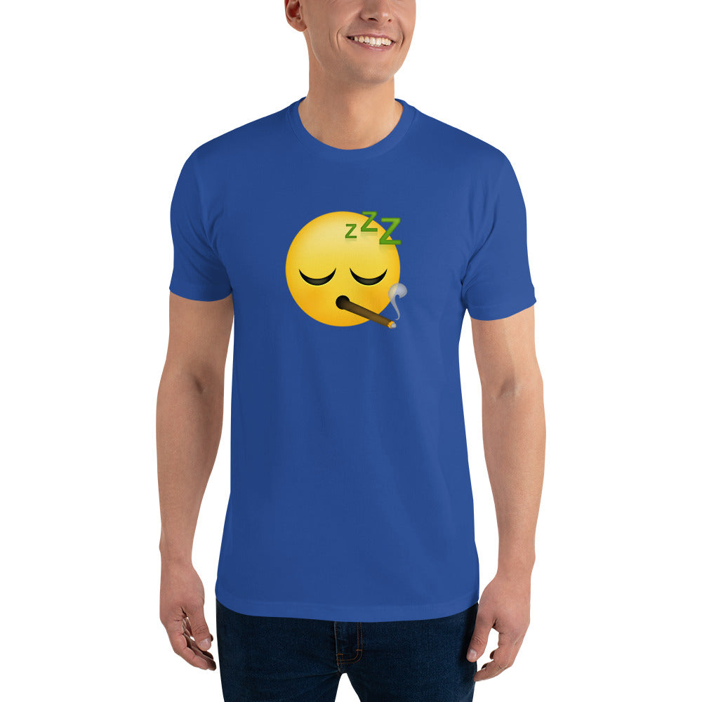 Men's Cannabis Weed Emoji Fitted T-Shirt