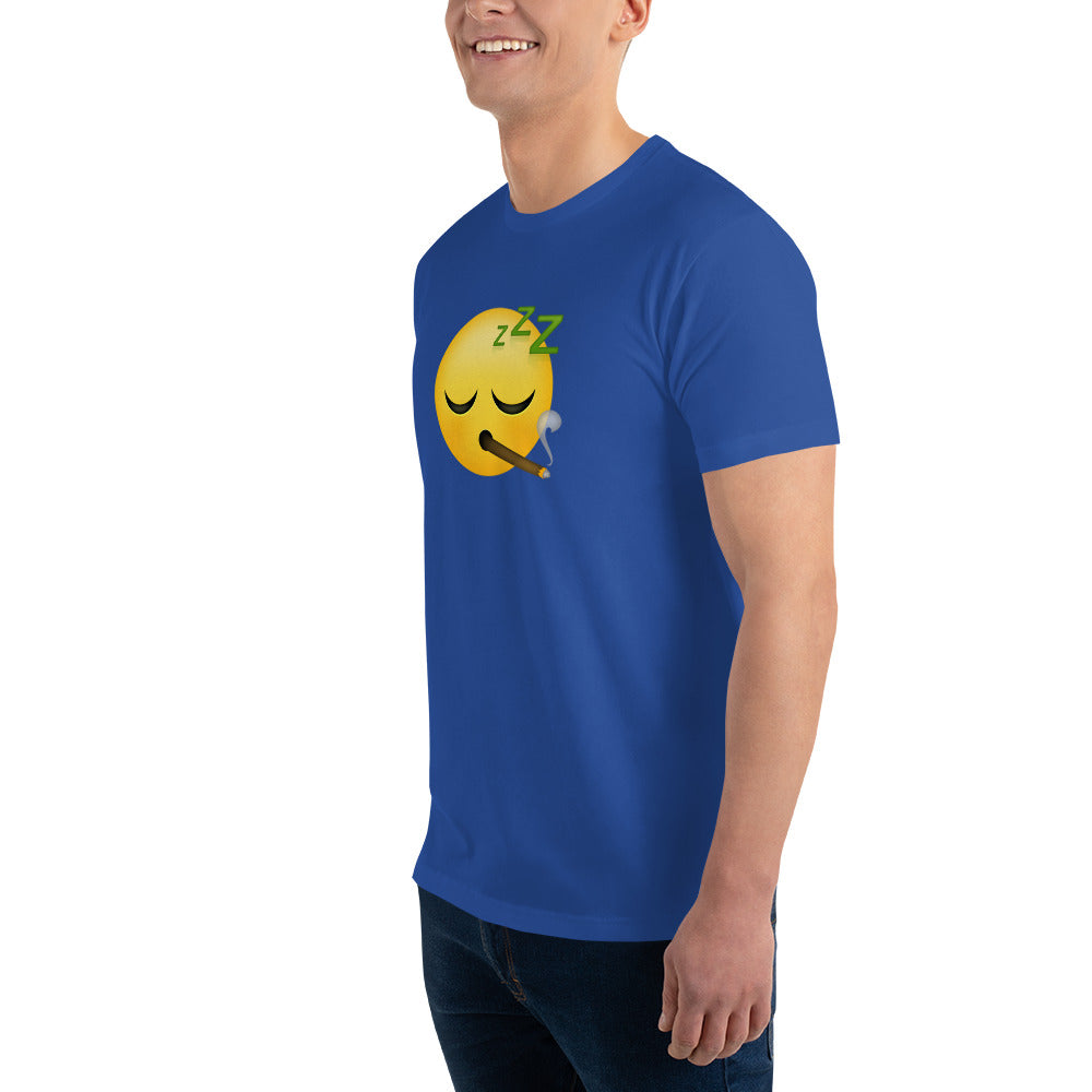 Men's Cannabis Weed Emoji Fitted T-Shirt