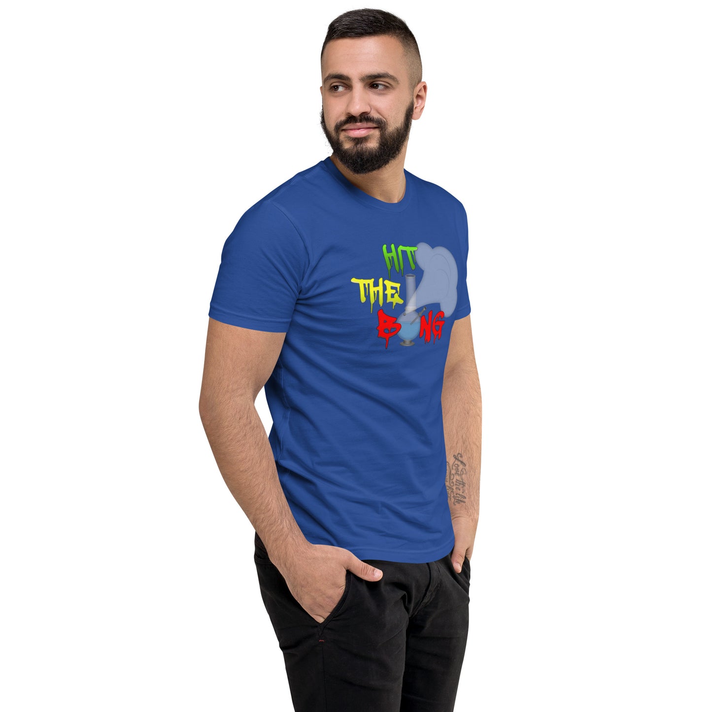 Men's Cannabis Weed Emoji Fitted T-Shirt