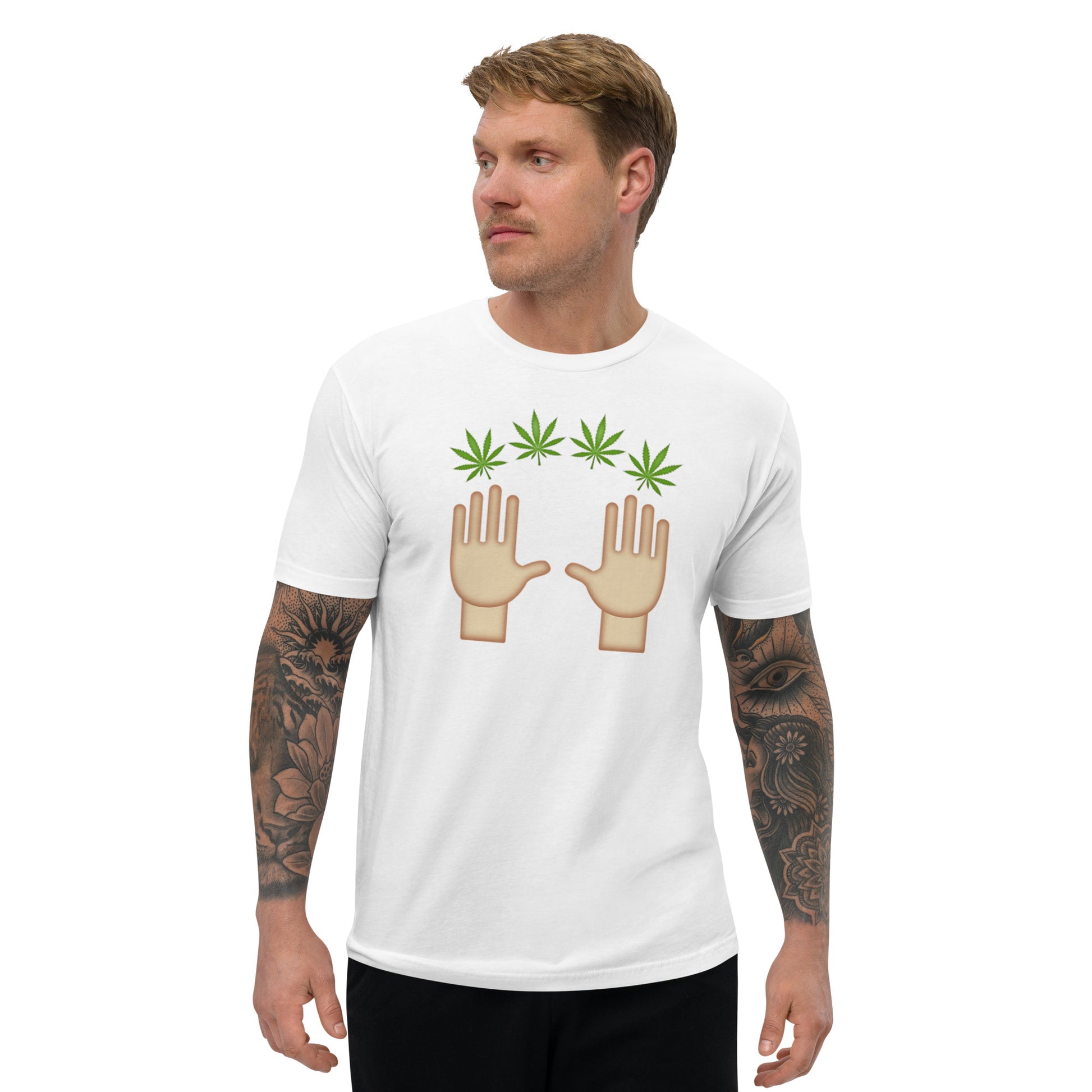 Emoji Weed Cannabis Sativa Indica Blunt Joint Bong Dispensary Festival Fun Tshirt