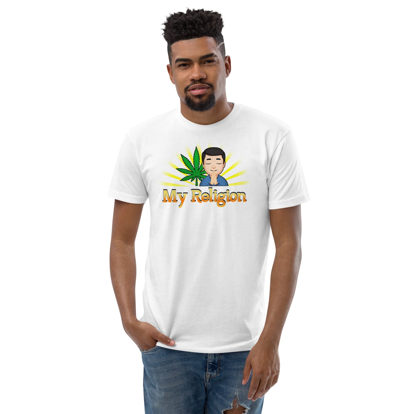 Emoji Weed Cannabis Sativa Joint Bong Dispensary Festival Fun Smoking Blunt Tshirt