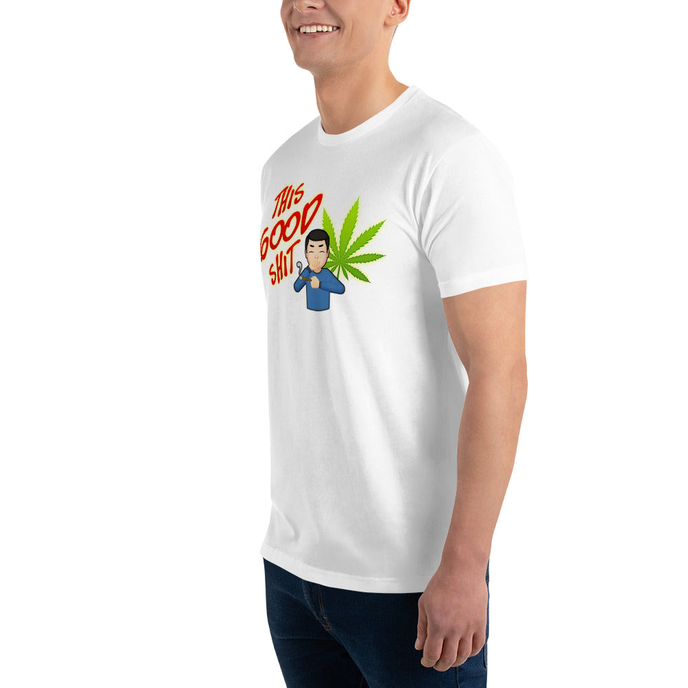 Men's Cannabis Weed Emoji Fitted T-Shirt