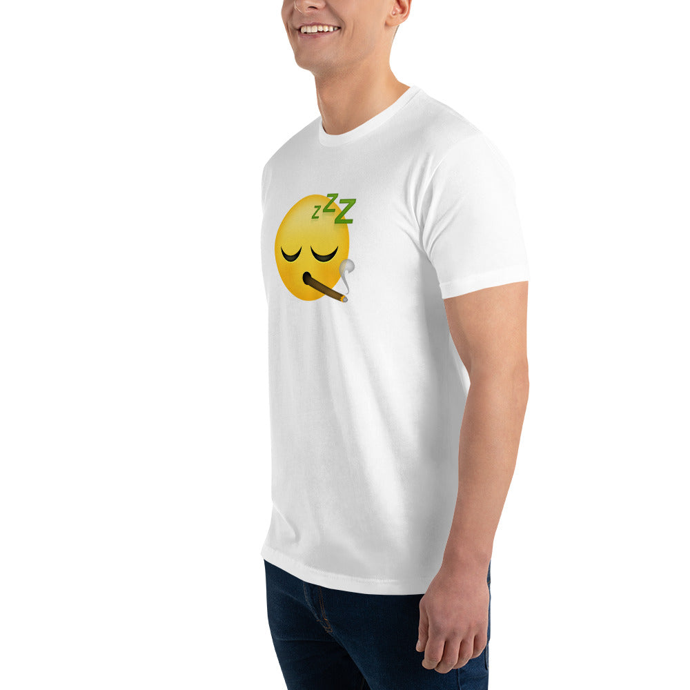 Men's Cannabis Weed Emoji Fitted T-Shirt