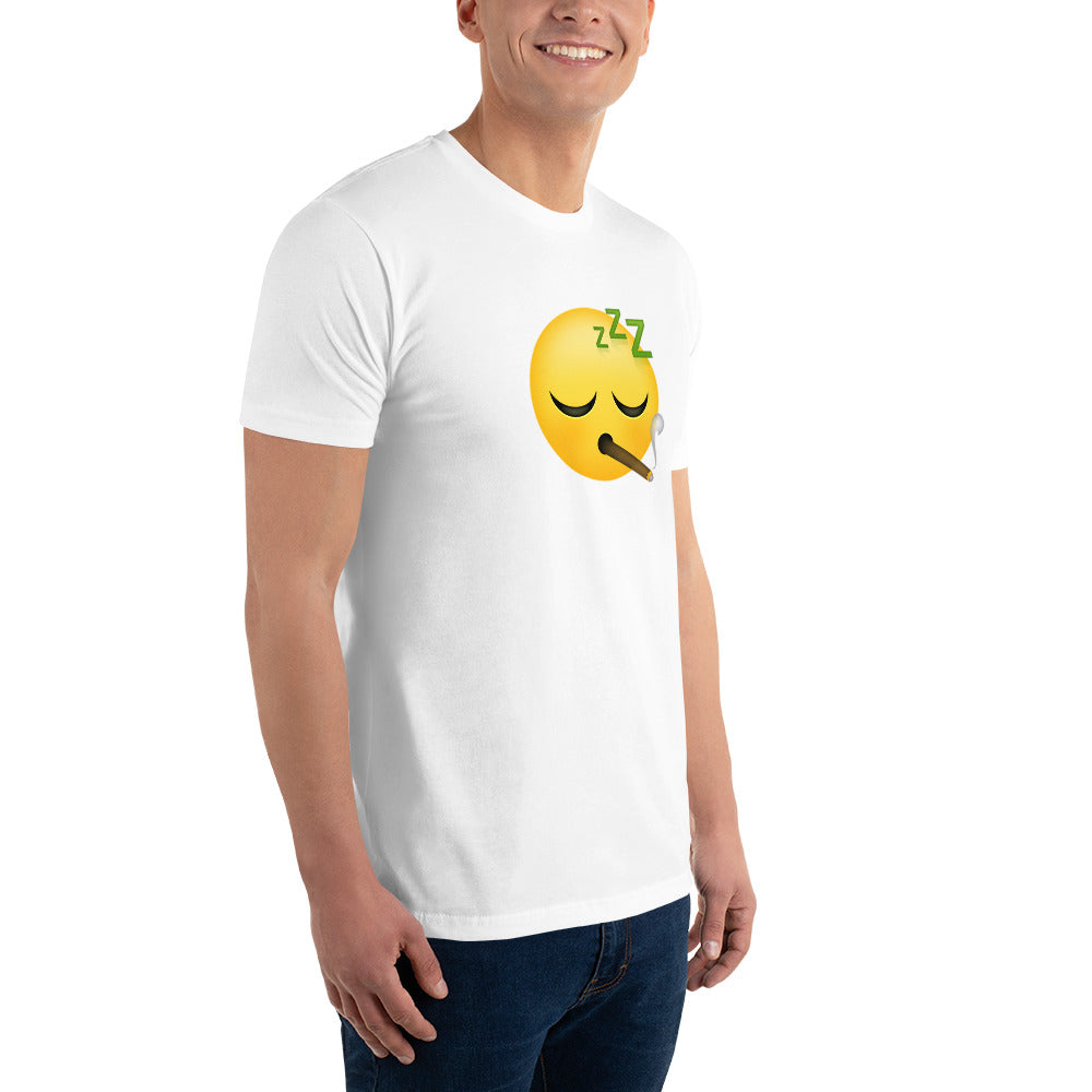 Men's Cannabis Weed Emoji Fitted T-Shirt